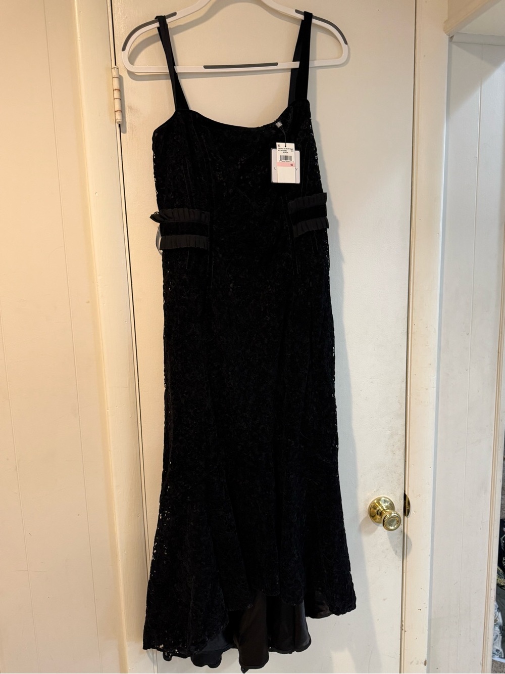 Laundry By Shelli Segal Black Lace High-Low Evening Dress 10 nwt